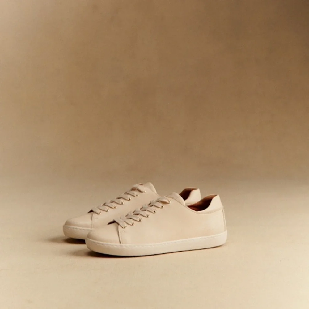 SEZANE Jack Trainers Patent Leather Comfort Sneakers Beige US 9.5